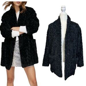 Wilfred Free Aritzia Black Plush Oversized Coat